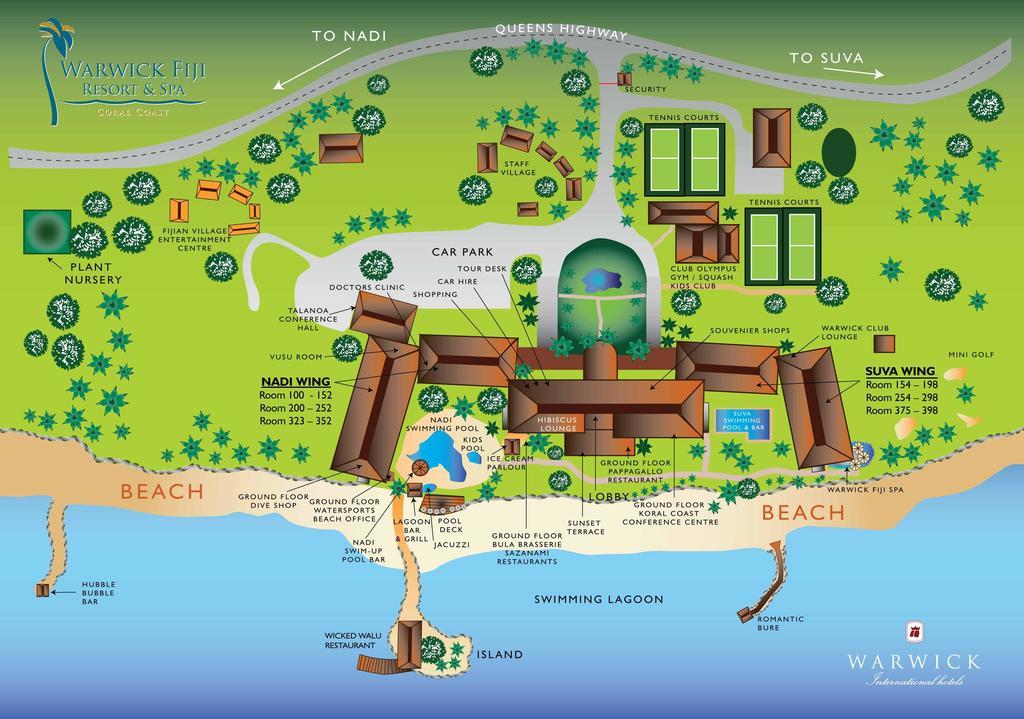 Hotel The Warwick Fiji Korolevu  Esterno foto Map of the resort